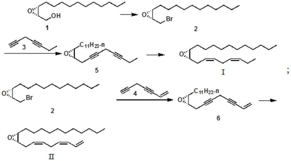 Synthesis method of novel sex pheromone component of hyphantria cunea