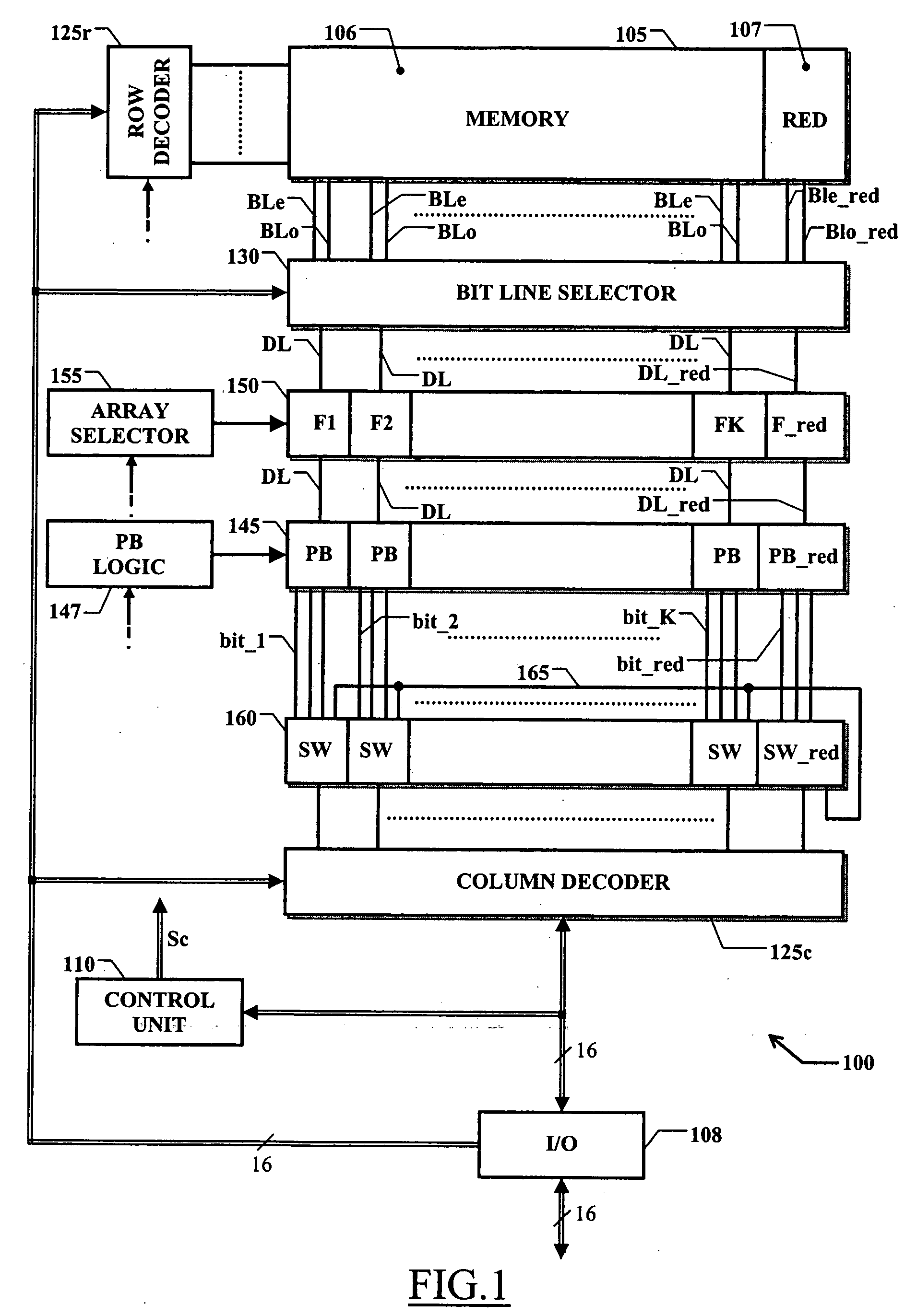 Programmable memory device with an improved redundancy structure