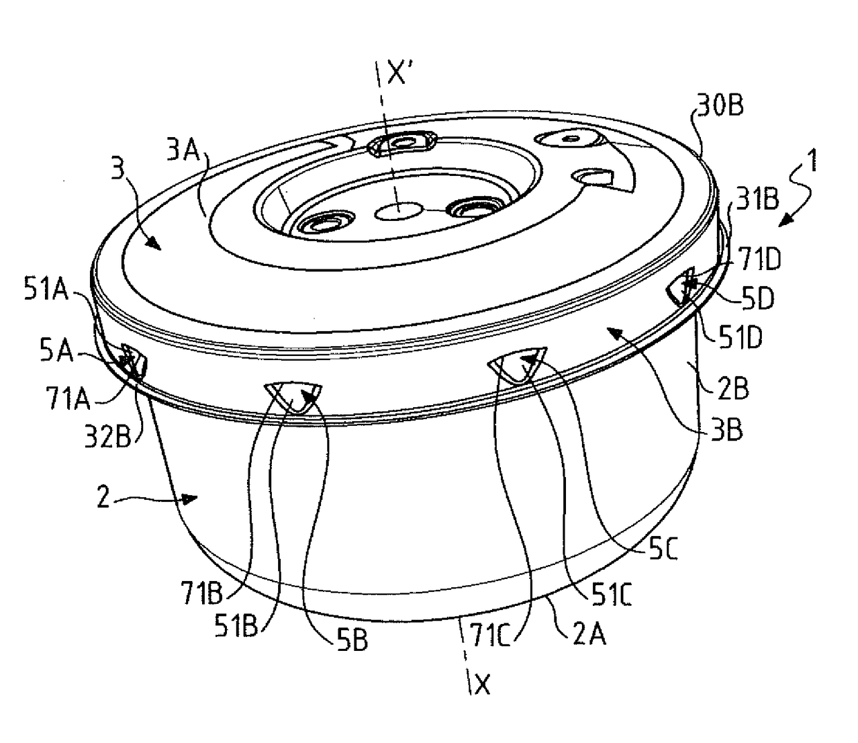 Pressure cooker having bayonet mount and related manufacturing method