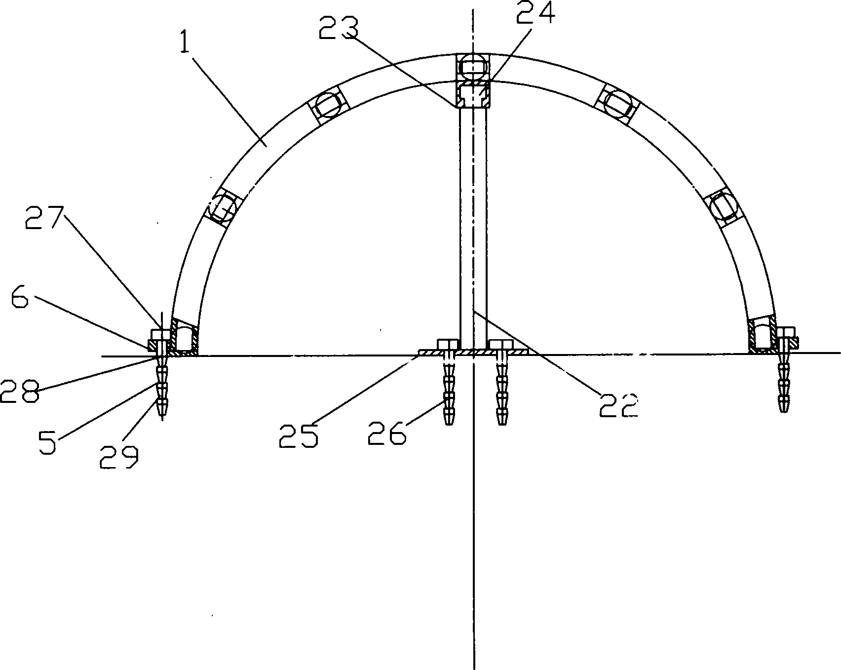 Inflation tube framework for greenhouse