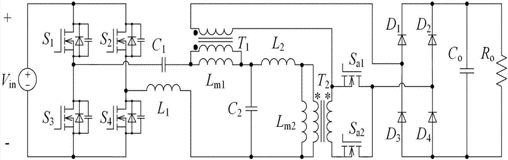 Topological conversion type multi-resonance element resonance soft switch direct current converter