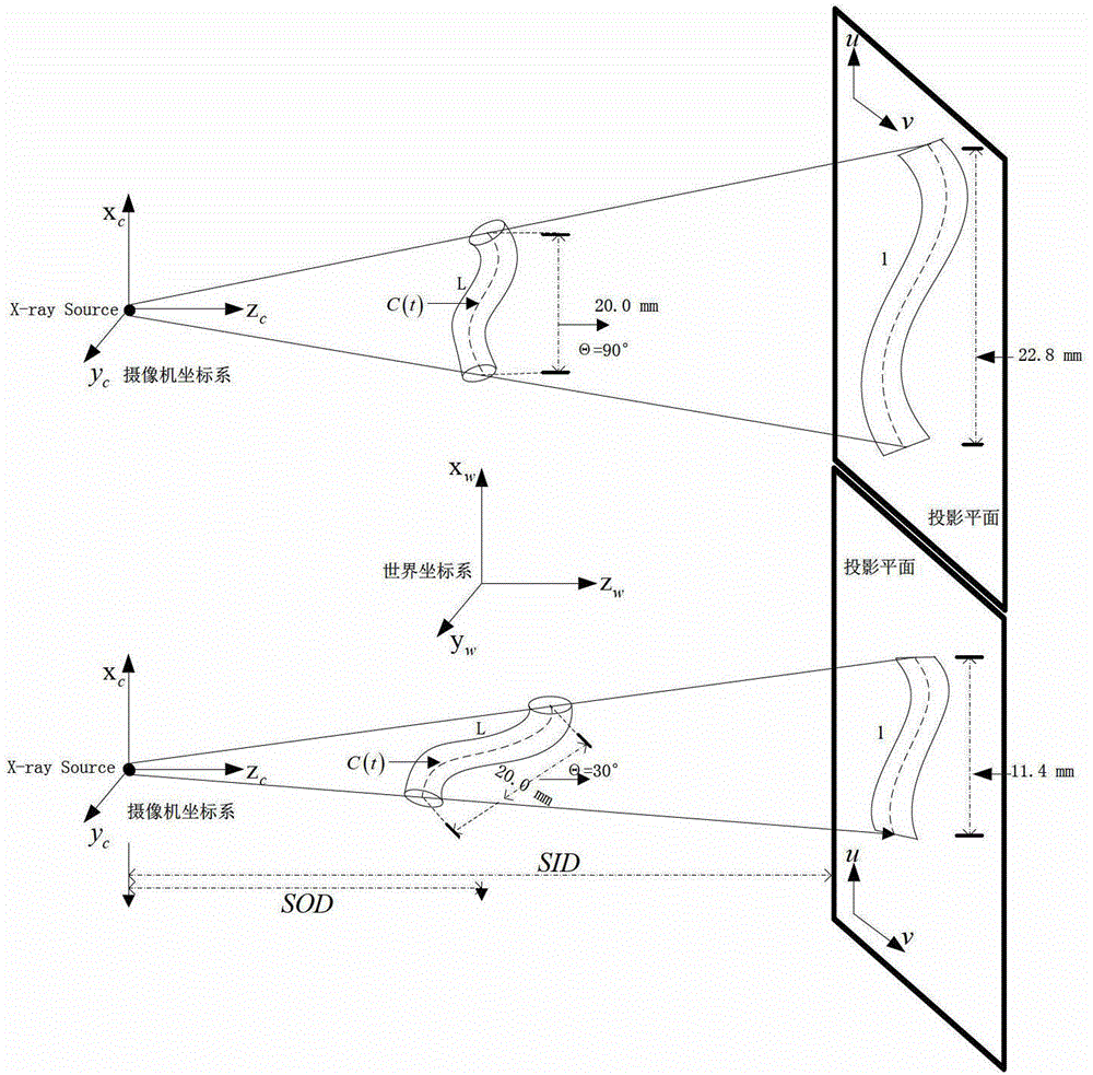 Method for optimizing optimal viewing angle of multiple branch interesting blood vessel section