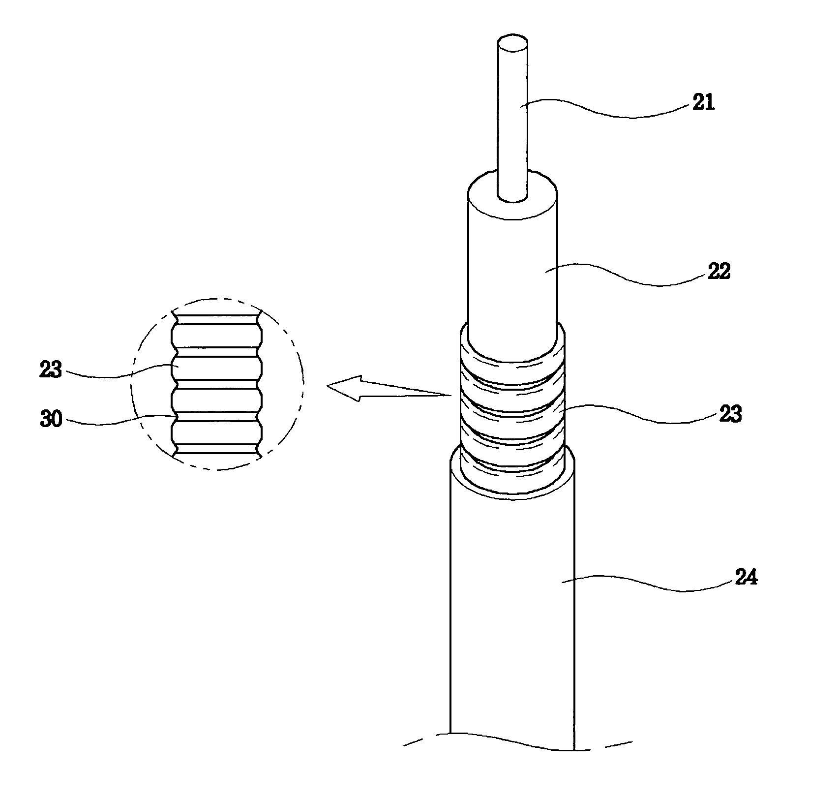 Reception antenna of tire pressure monitoring system using radiating leakage coaxial cable