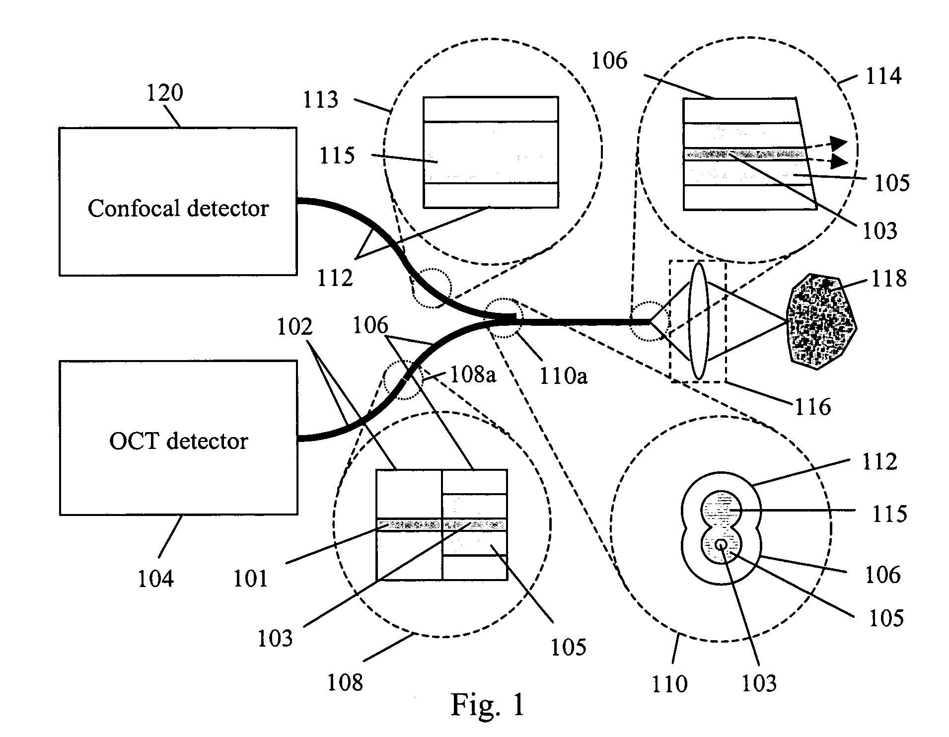 Apparatus and method for combined optical-coherence-tomographic and confocal detection