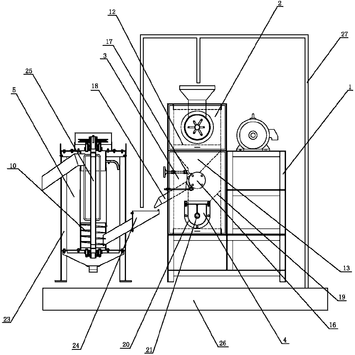 Coffee bean separating and rinsing device