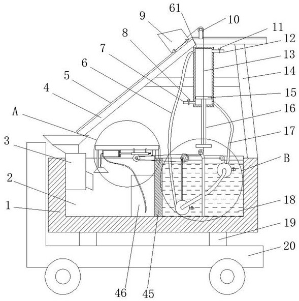 One-story construction waste transportation and treatment device