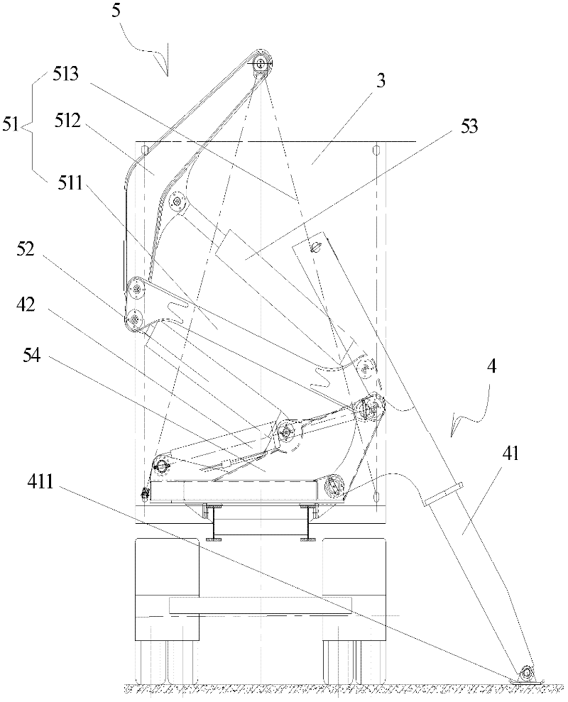 Container transport vehicle and self-loading and unloading device thereof