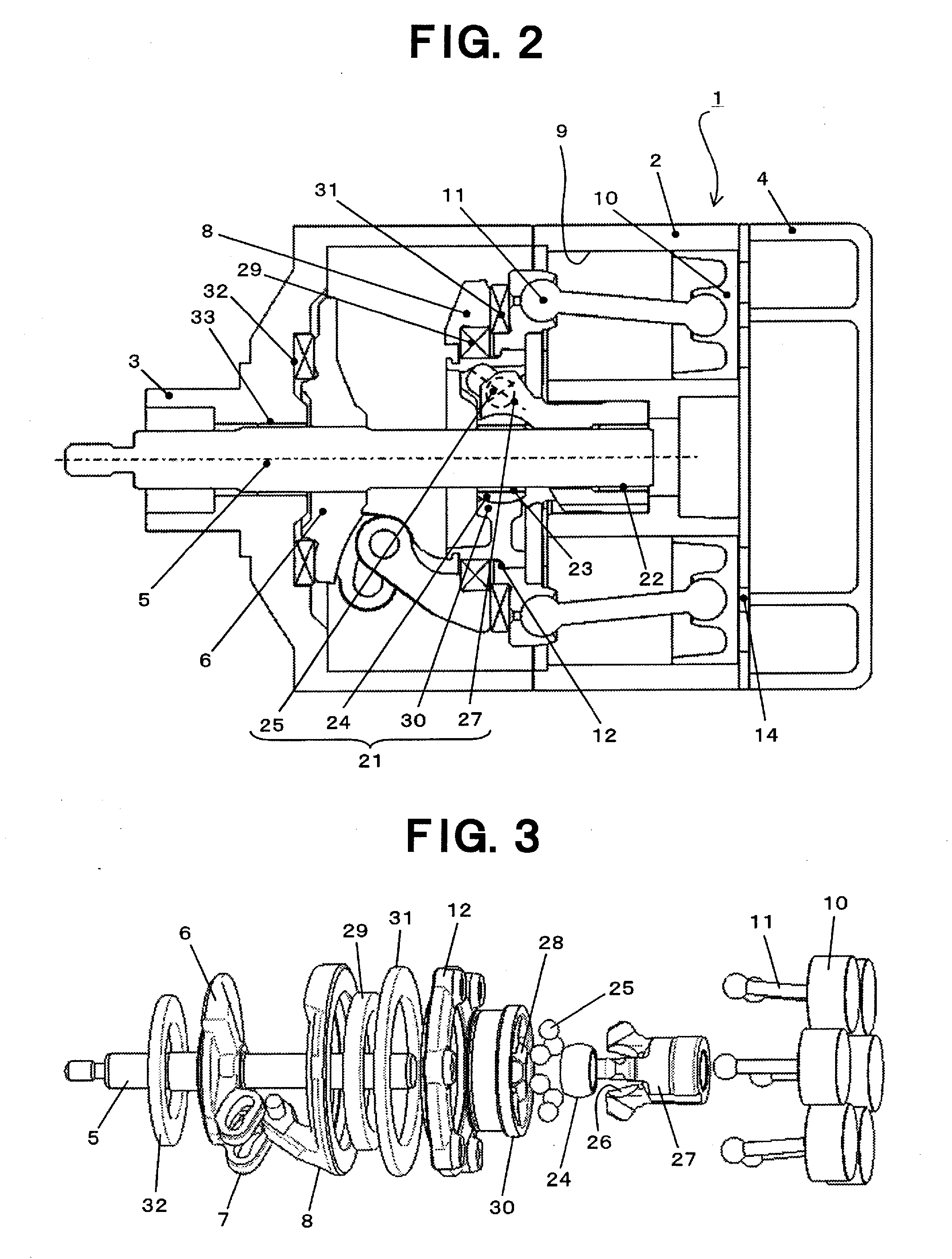 Wabble plate type variable displacement compressor