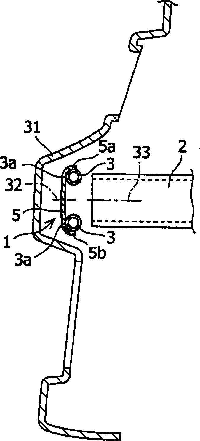 Mounting structure of bumper beam