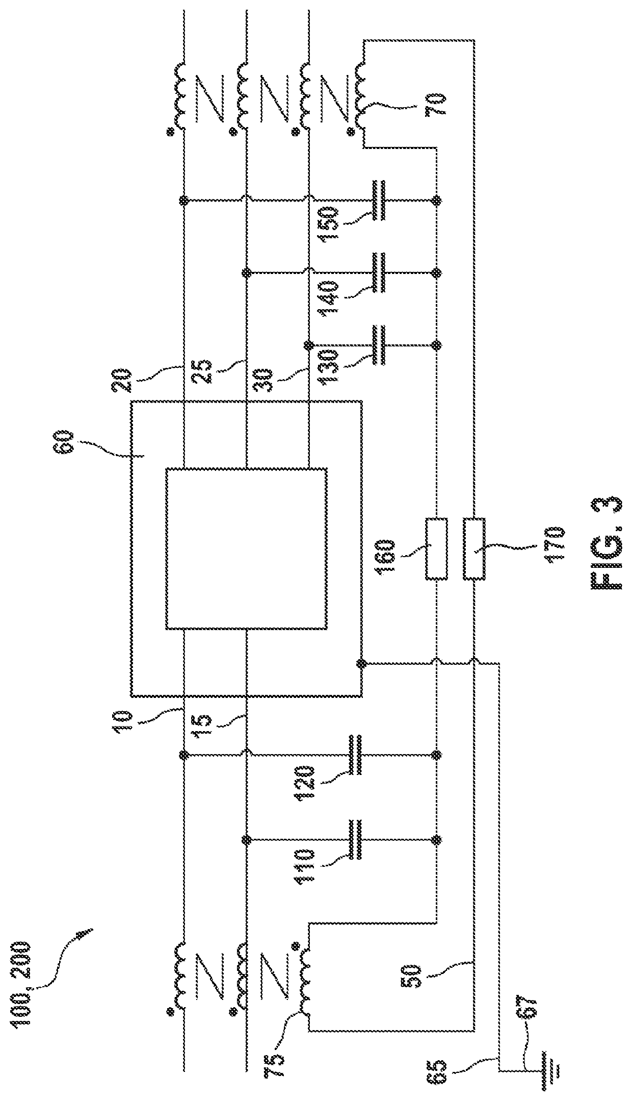 Circuit device for reducing common-mode interference of a power converter