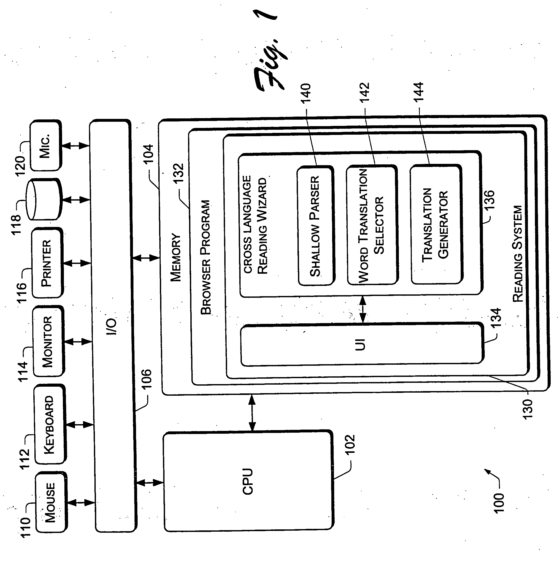 Computer-aided reading system and method with cross-language reading wizard