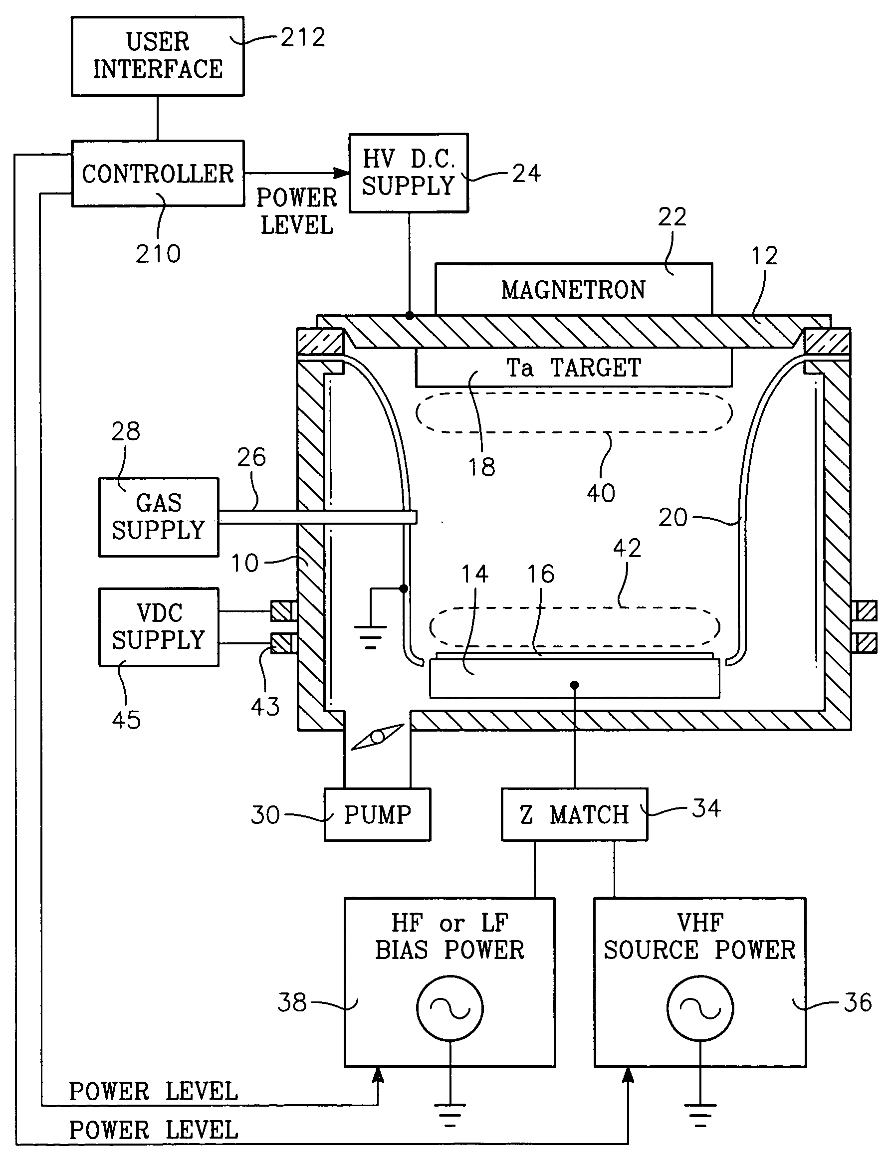 Apparatus for plasma-enhanced physical vapor deposition of copper with RF source power applied through the workpiece with a lighter-than-copper carrier gas