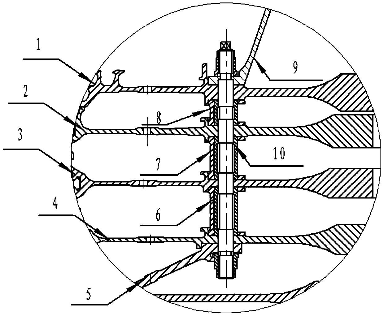 Method for checking assembling flexibility of long bolts between high-pressure rotor discs