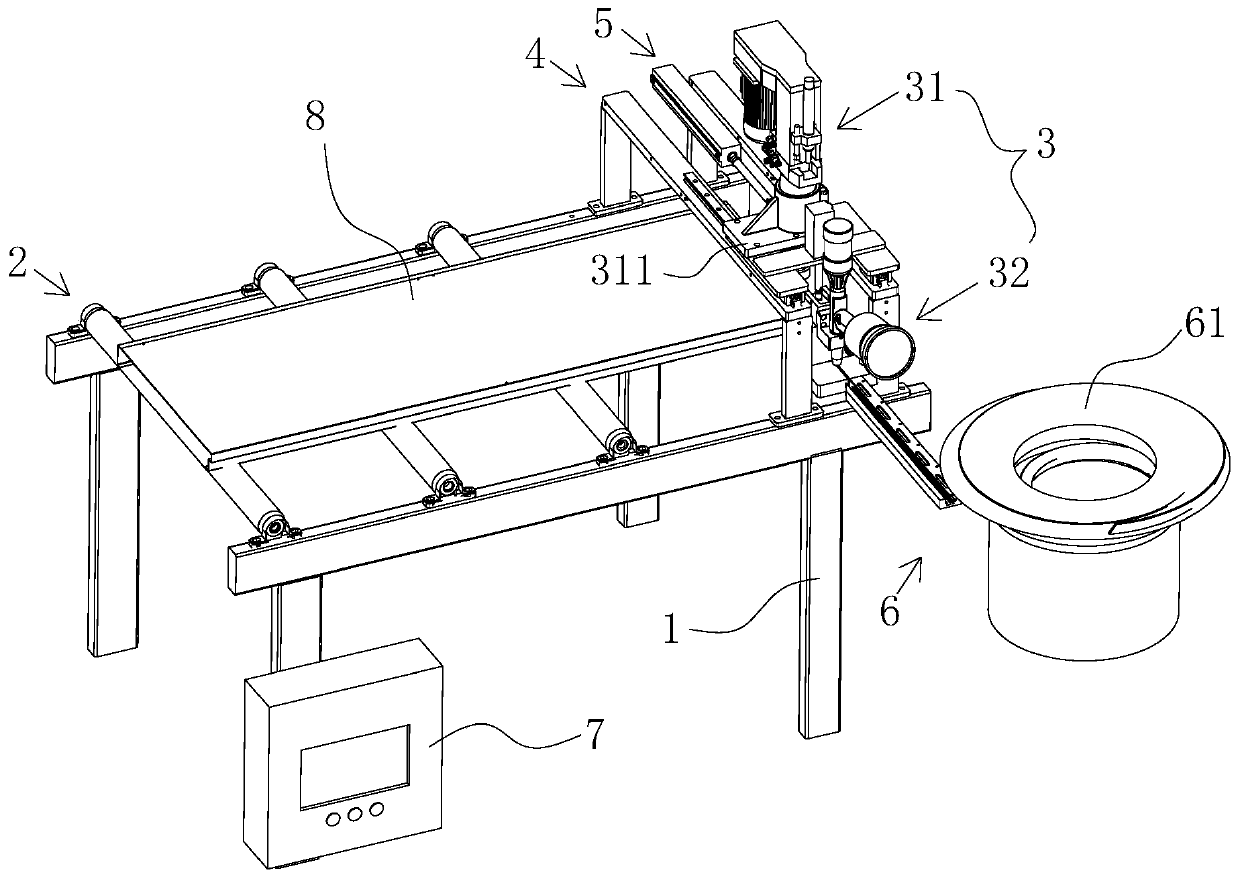 Automatic pop-rivet drilling device for door plate