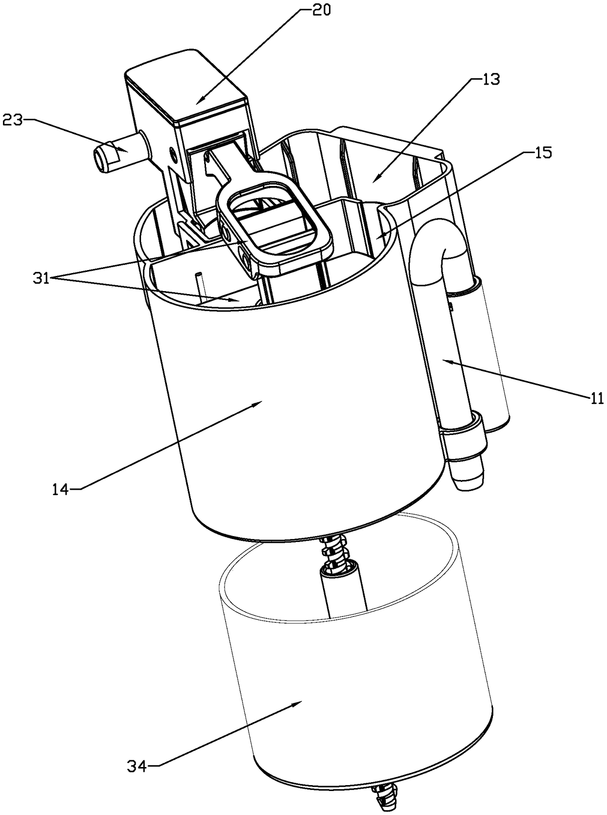 Device for adding cleaning fluid