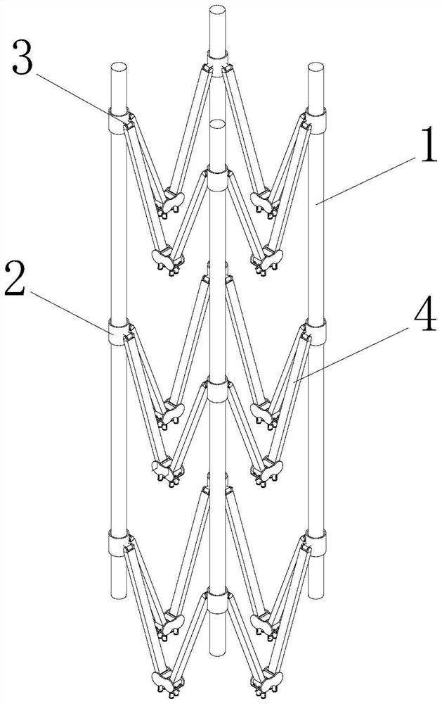 Foldable scaffold and erecting method thereof