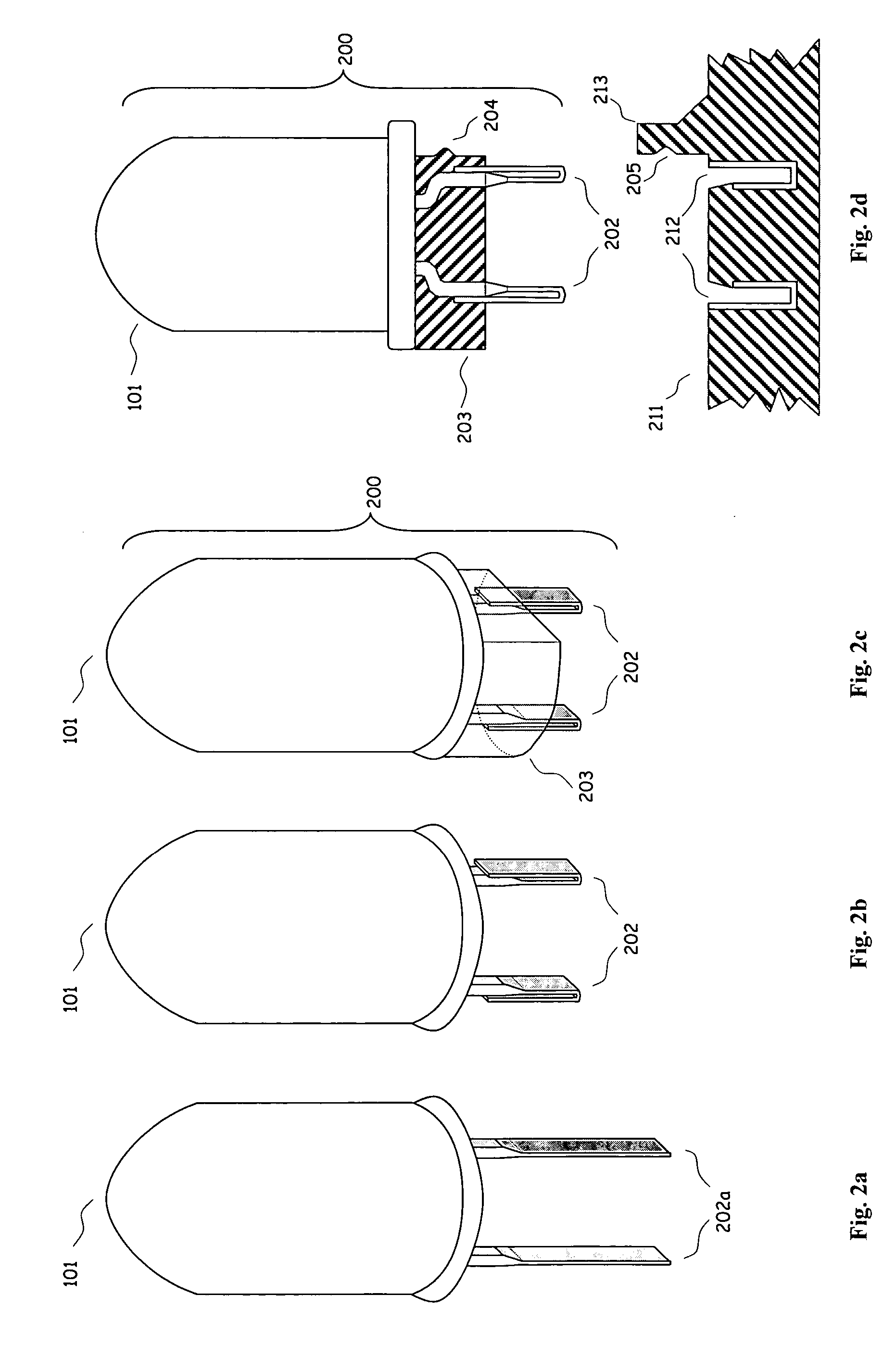 Method and system for attachment of light emmiting diodes to circuitry for use in lighting