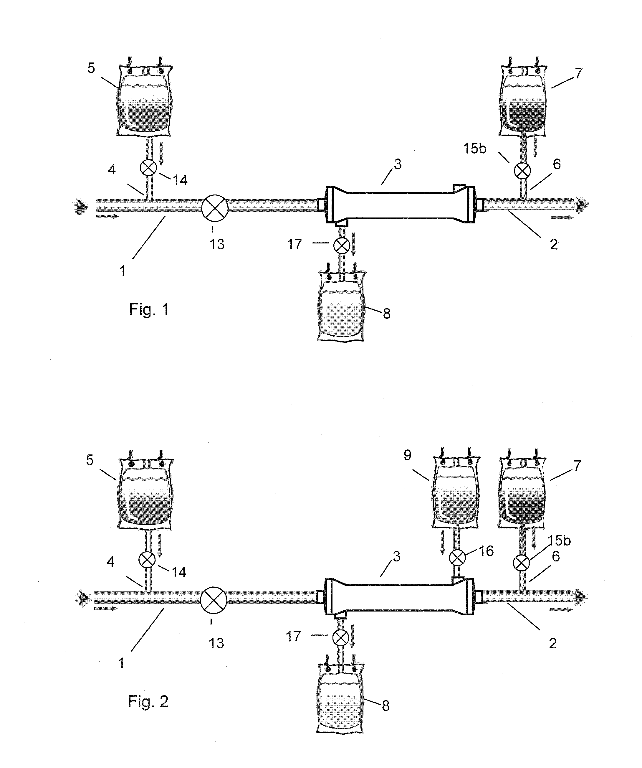 A multipart fluid system and a system for citrate anticoagualation in an extracorporeal blood circuit