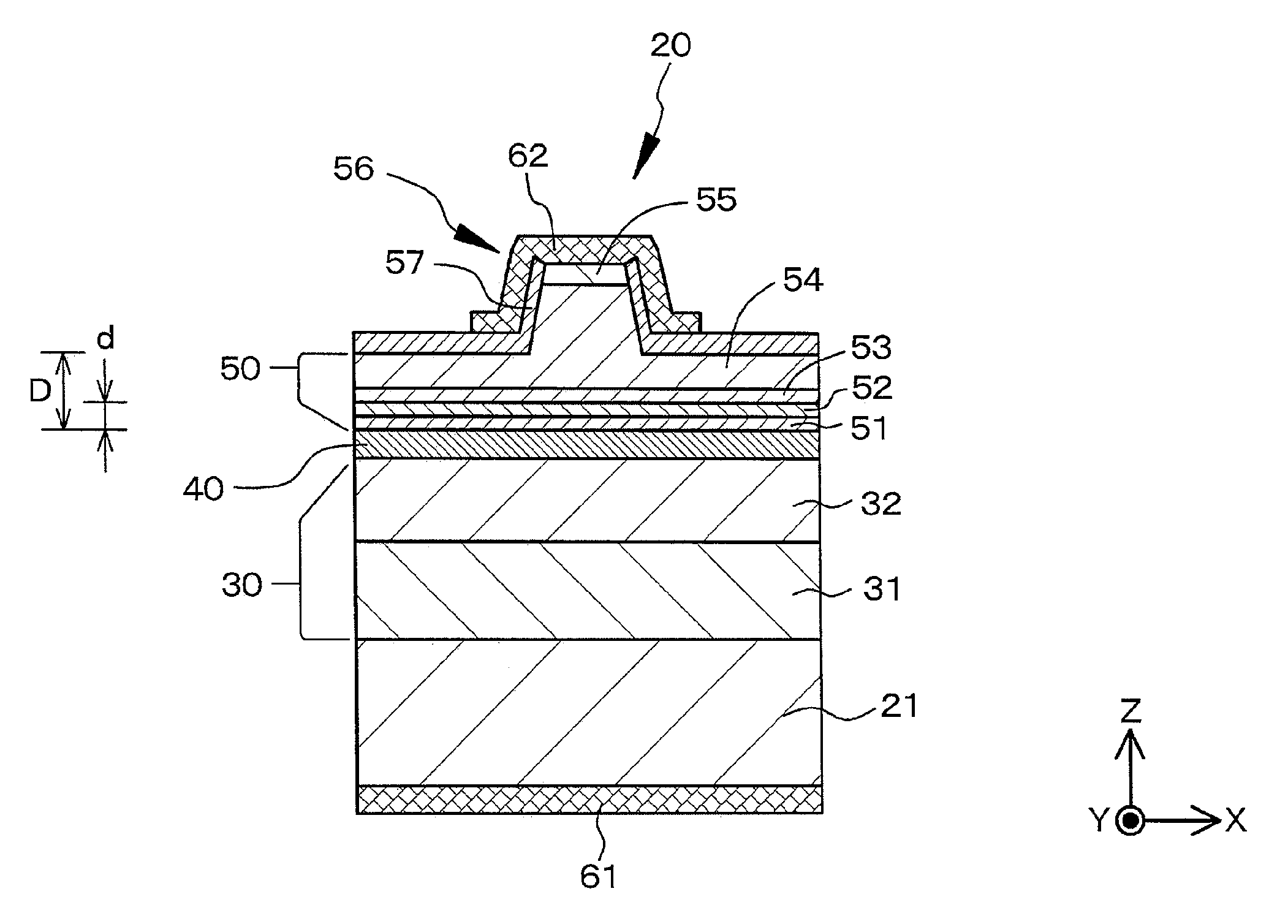 Laser diode device, method of driving the same, and laser diode apparatus