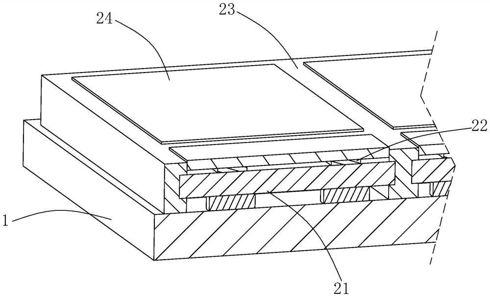 Mini-LED structure with spliced subarea cells and production process of mini-LED structure