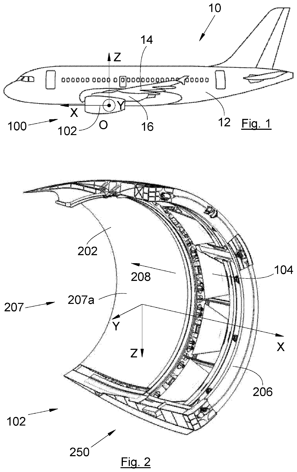 Jet engine comprising a nacelle equipped with a thrust reversing system comprising doors