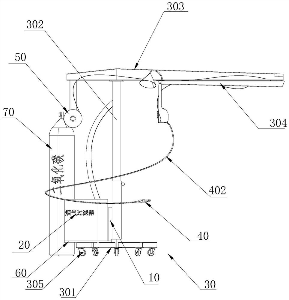 Self-adaptive cantilever type shielded welding machine assembly