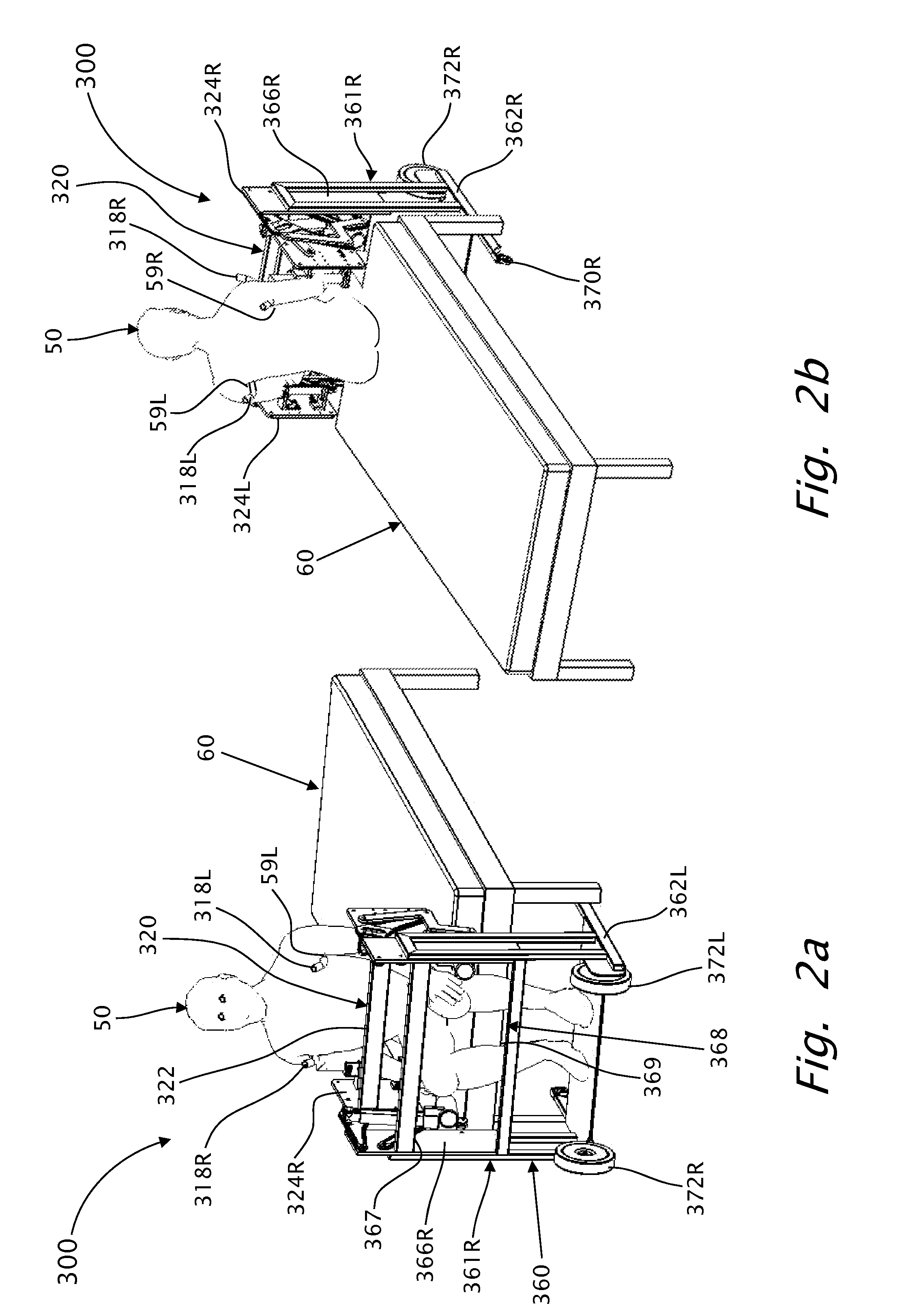 Ergonomic lifting and lowering mechanism for apparatuses for assisting a handicapped person