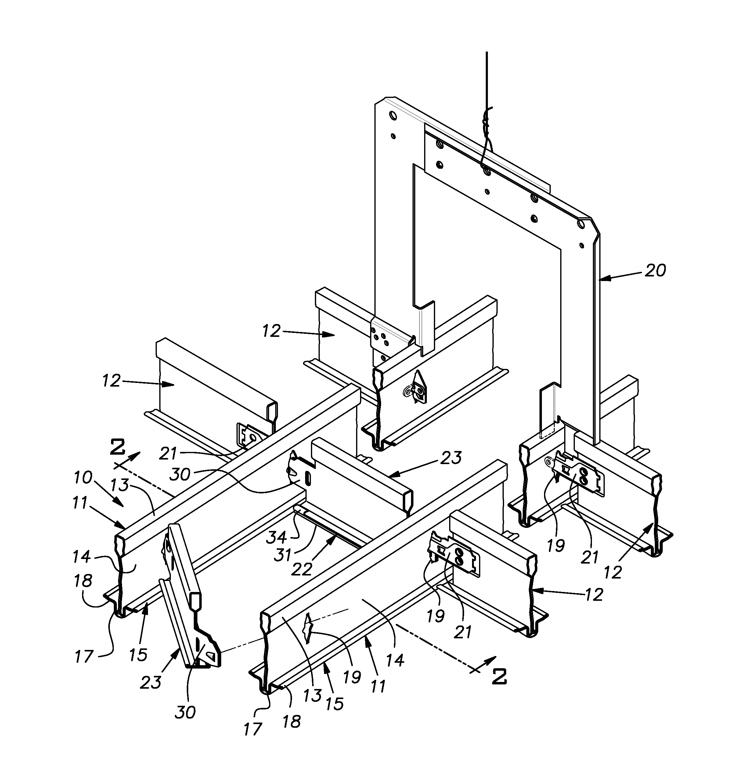 Two-part channel cross member