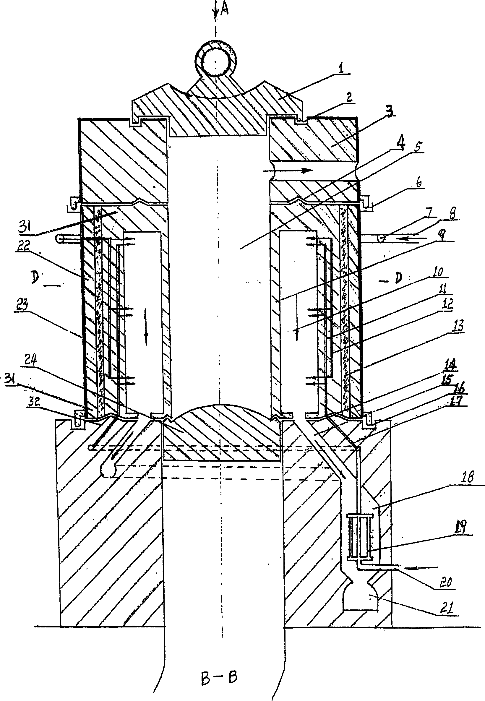 Vertical cylidndrical coke oven and submerging coke quenching method
