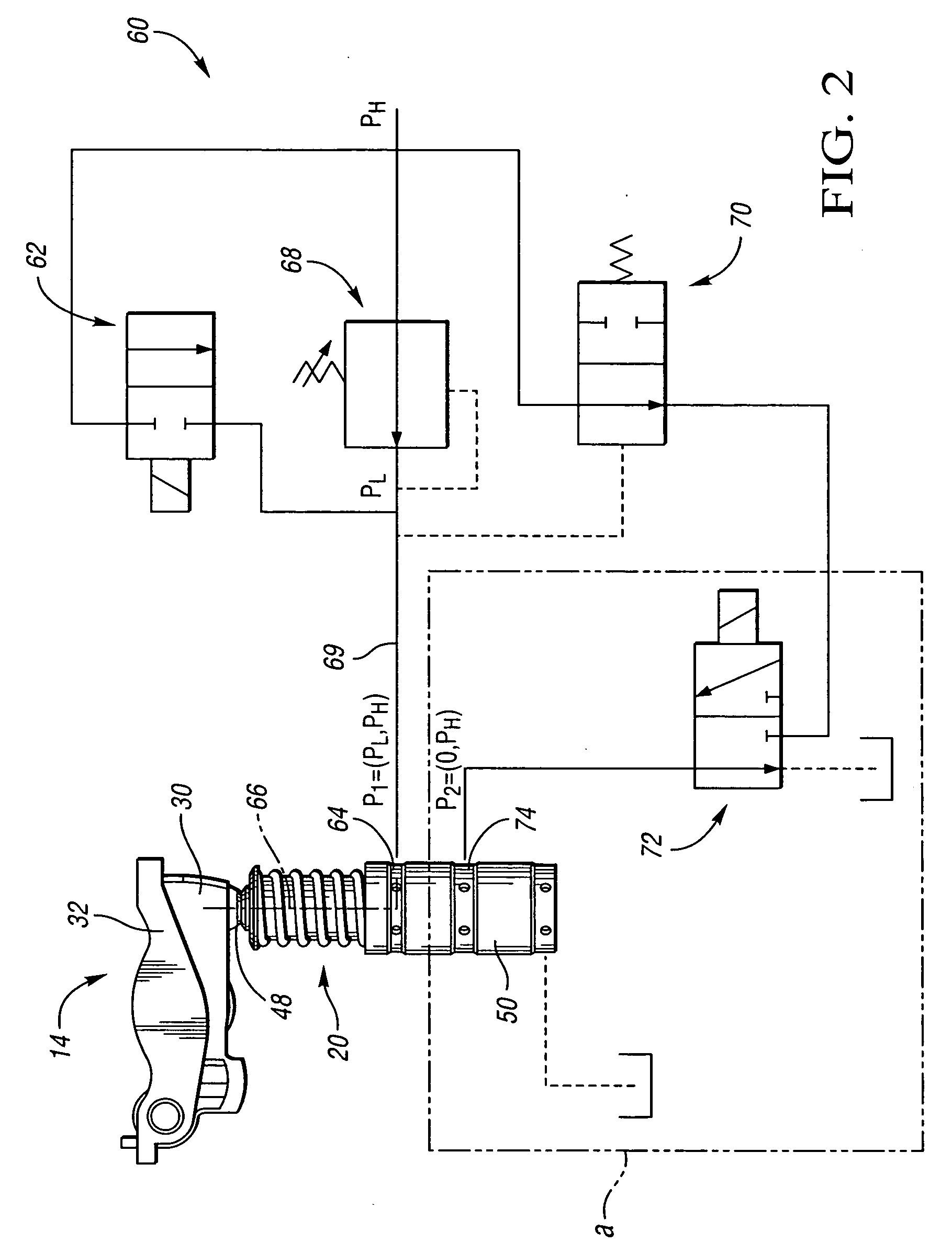 Valvetrain with two-step switchable rocker and deactivating stationary lash adjuster