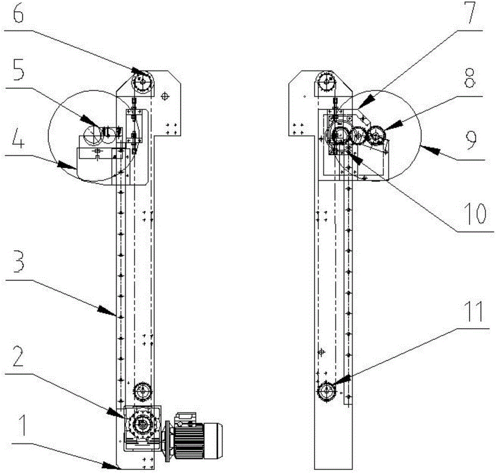 Automatic double-rail film raising device