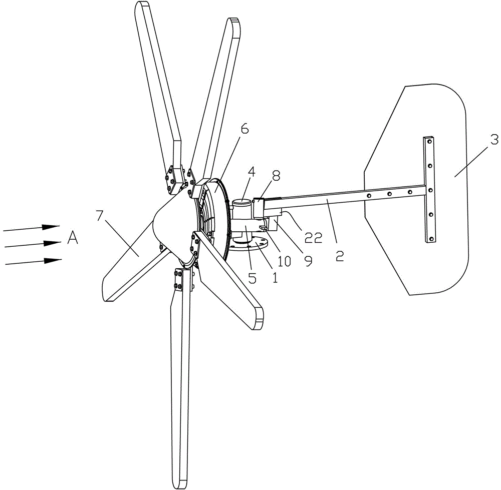 A yaw device for wind turbines that effectively resists strong wind attacks