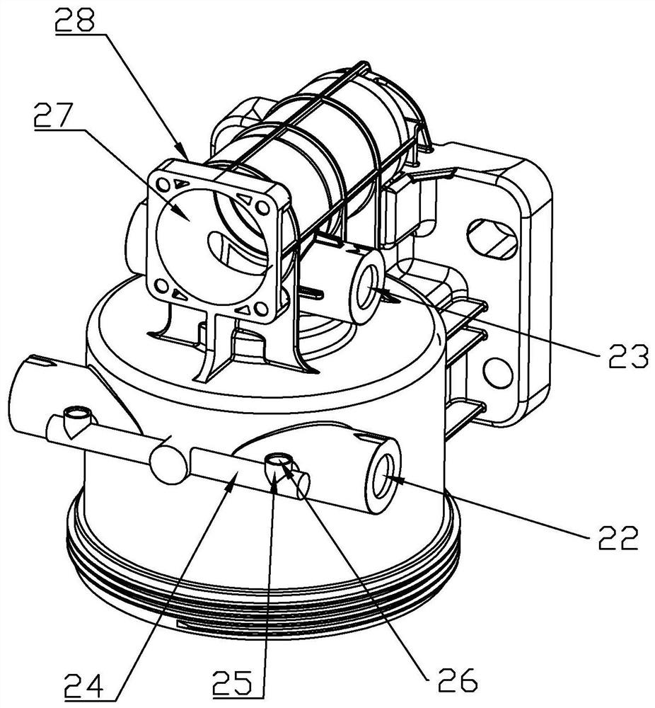 Electric pump integrated fuel filter base assembly capable of automatically exhausting