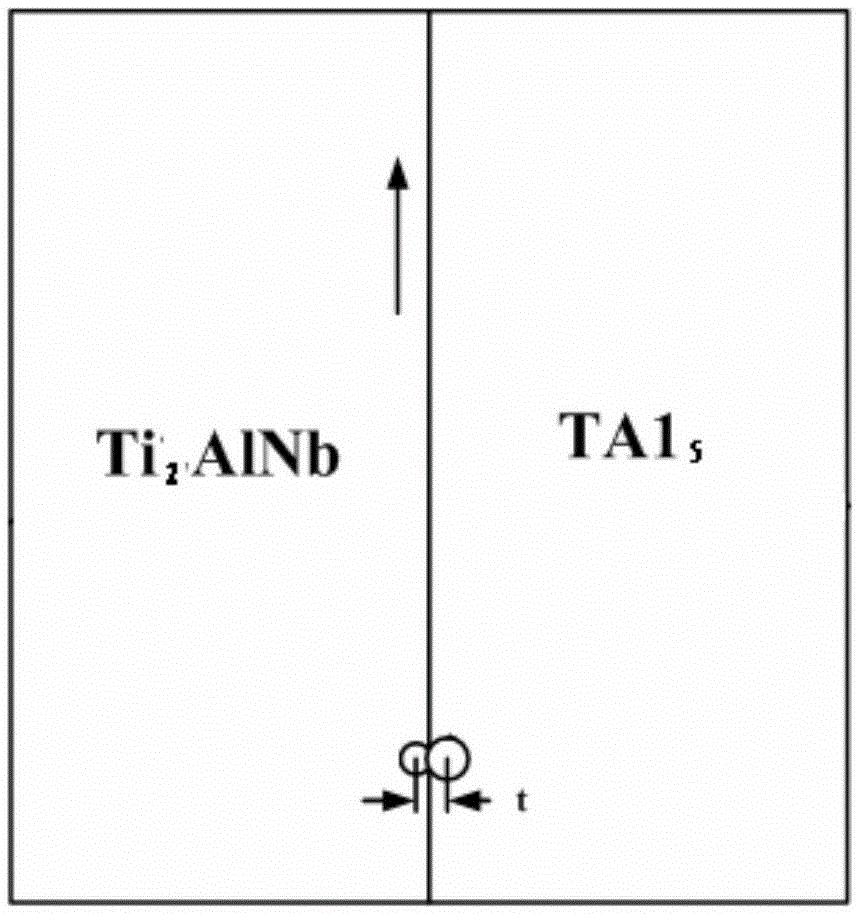 Laser welding method for TA15/Ti2AlNb dissimilar material