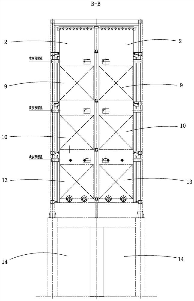 Anti-coking structure of double furnace heat transfer oil boiler