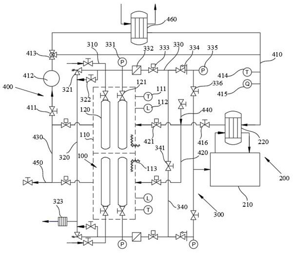 Marine fuel cell hydrogen supply system based on external immersion type alloy hydrogen storage technology