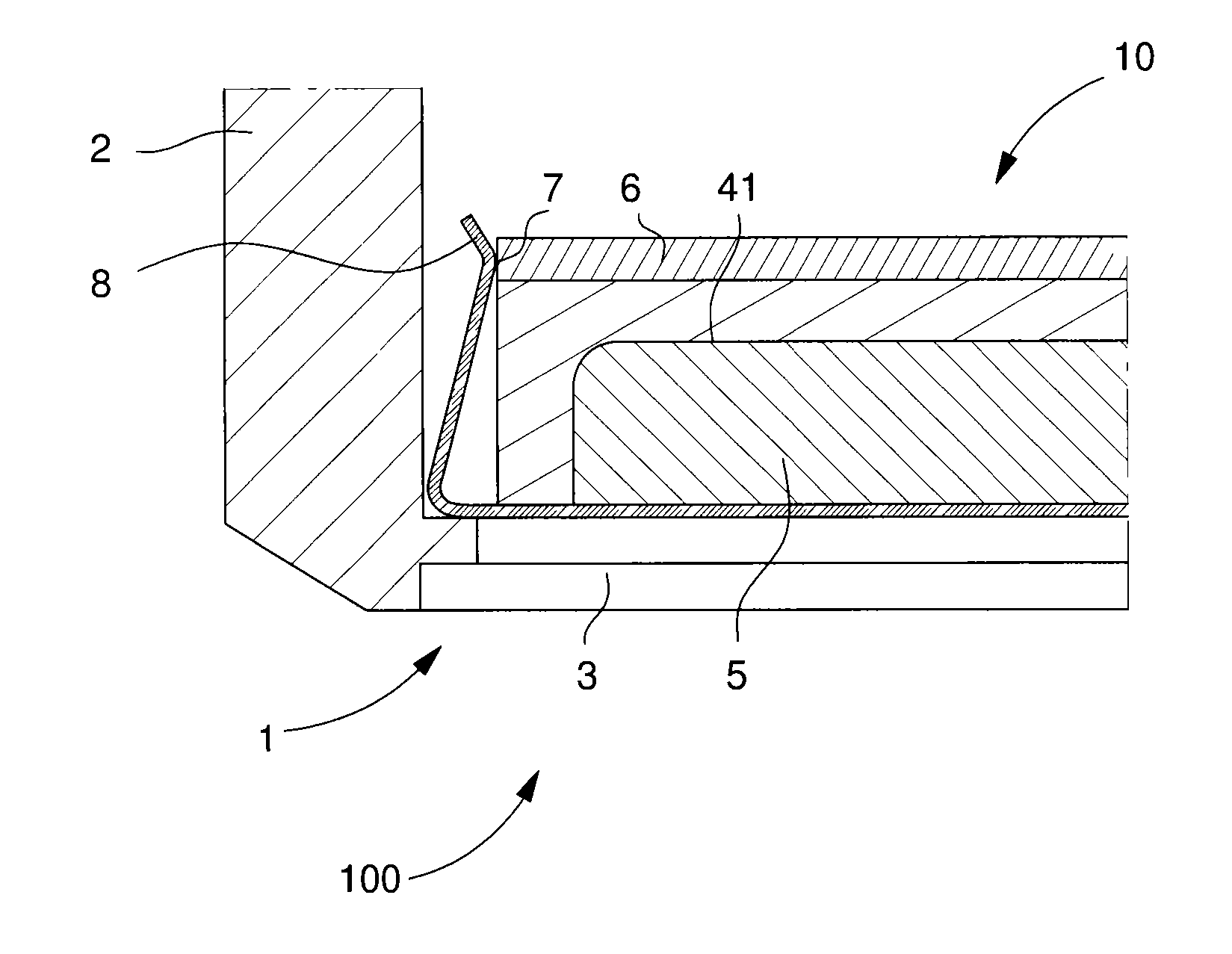 Device for securing a cell battery with improved contact