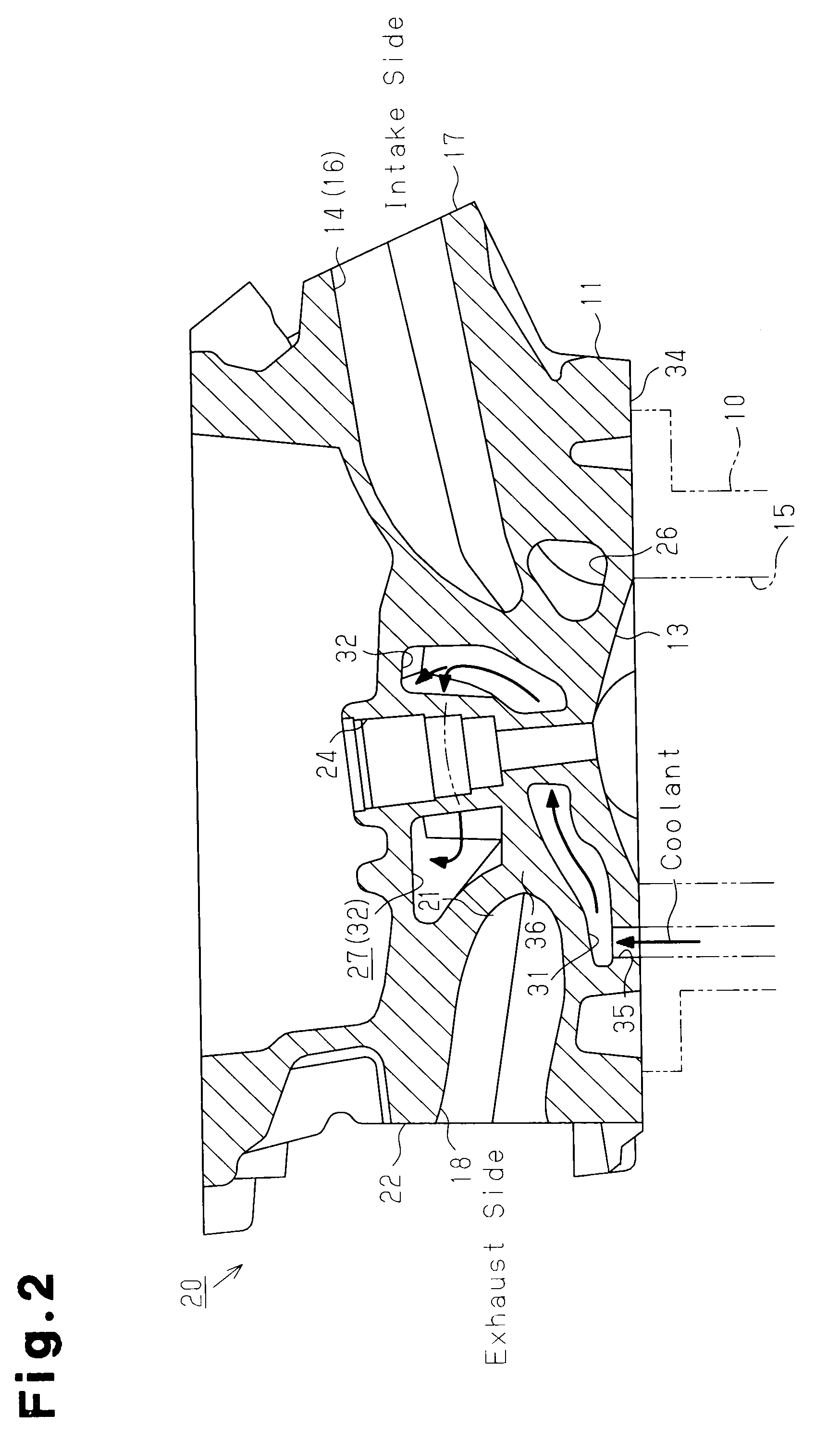 Cooling structure of cylinder head