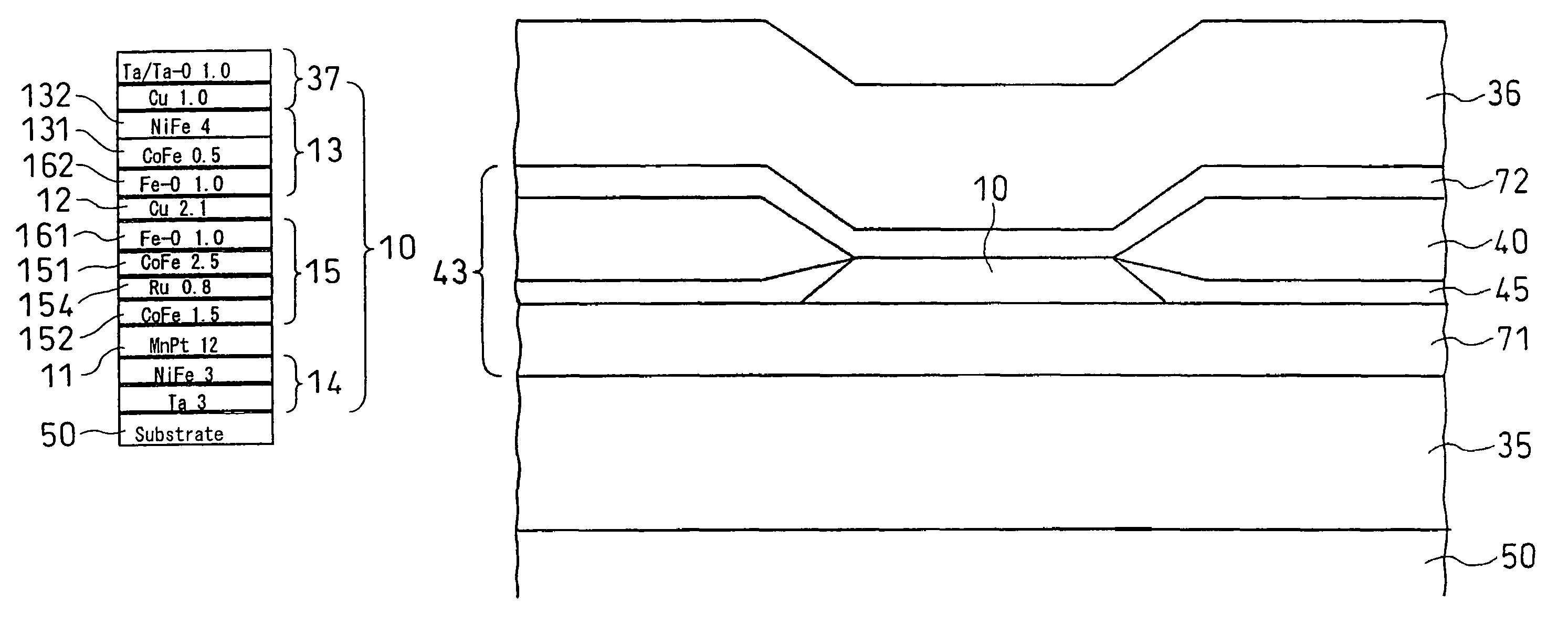 Magnetoresistive element with oxide magnetic layers and metal magnetic films deposited thereon