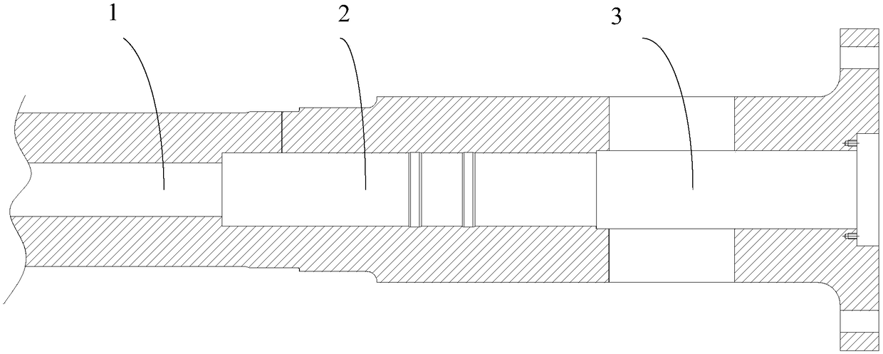 Machining method for stepped inner hole of shaft section