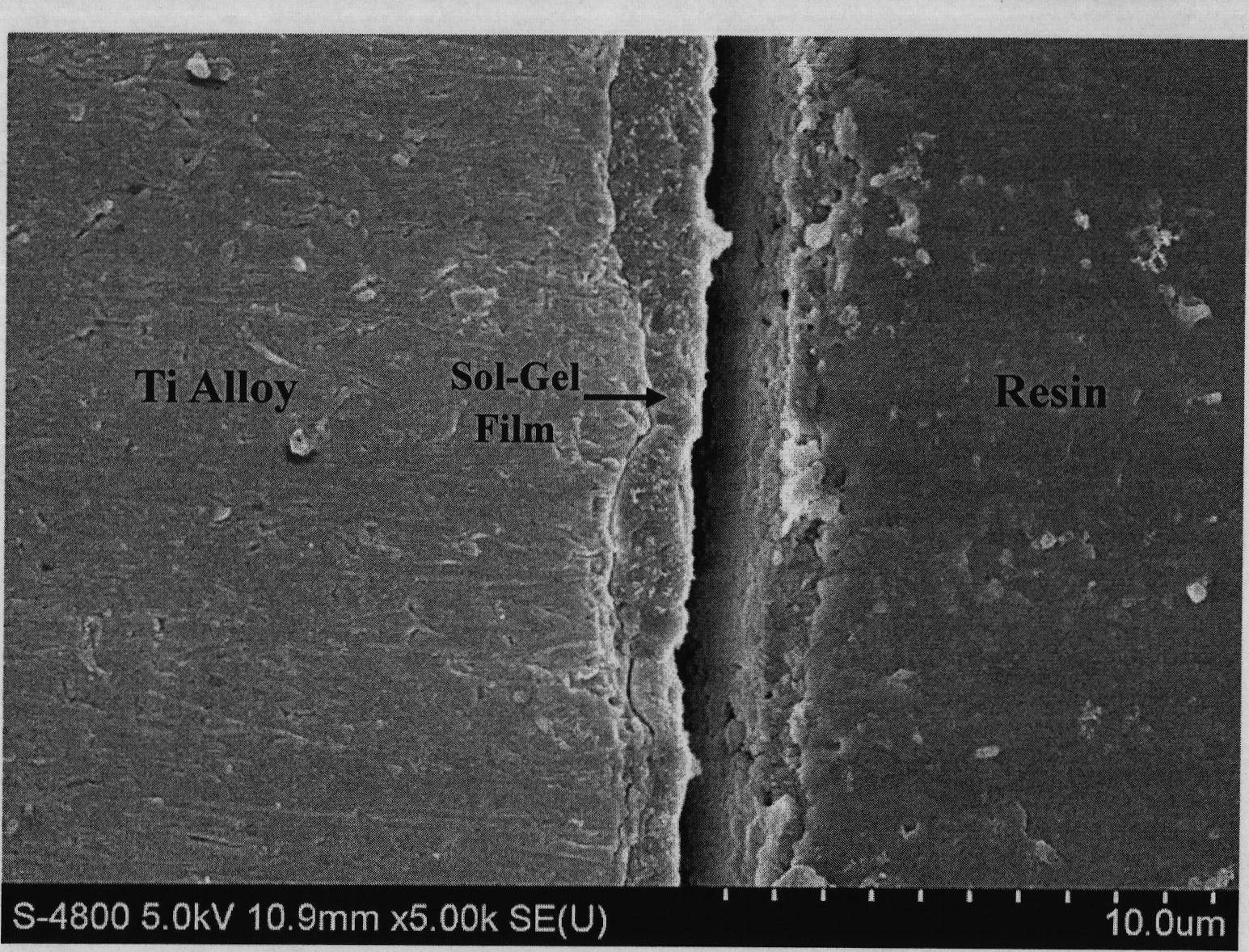 Preparation method of titanium alloy surface sol-gel conversion film