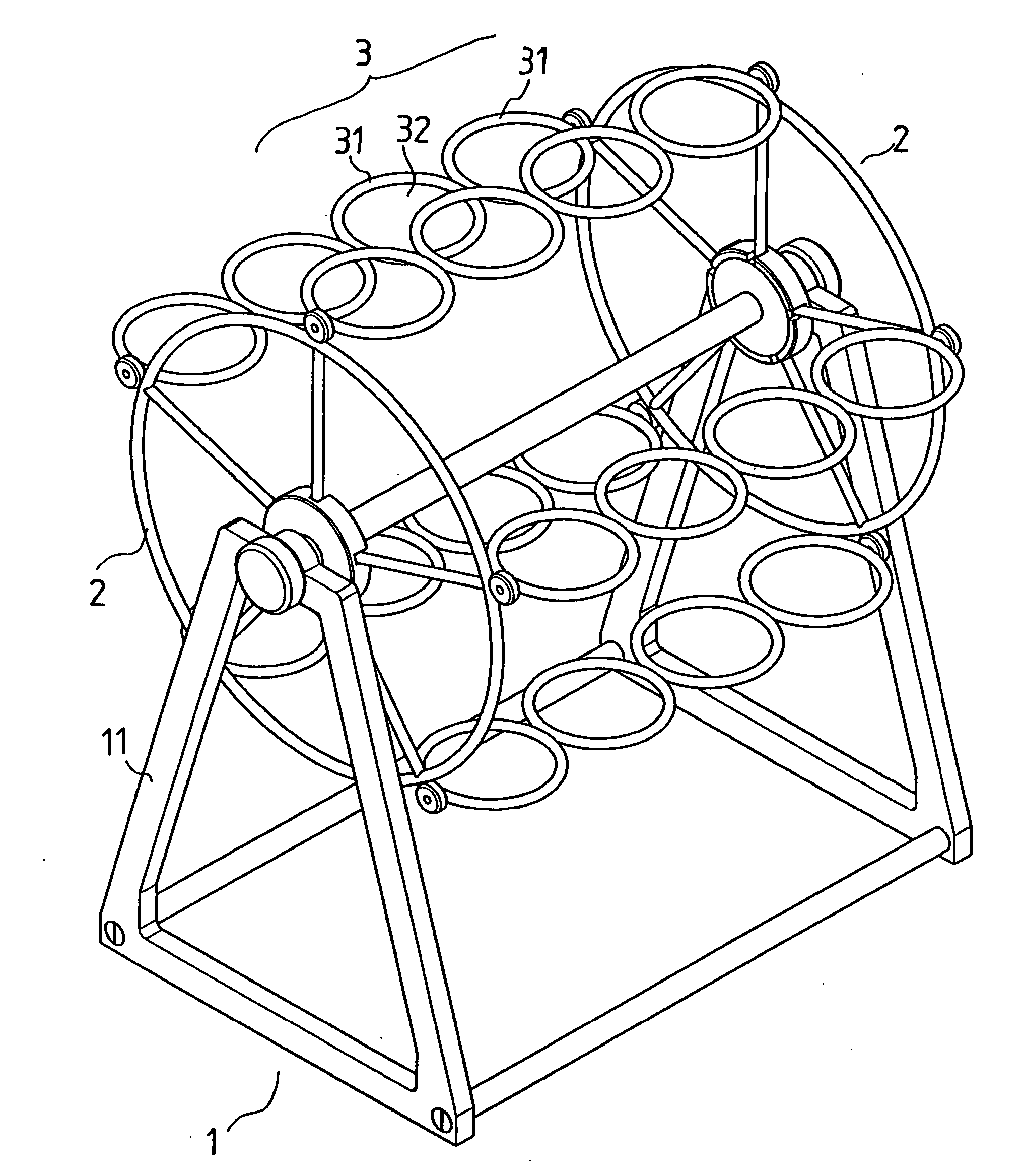 Rack for holding objects on