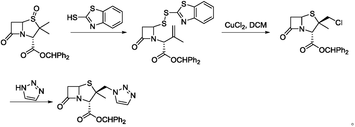 Synthetic method of tazobactam diphenylmethyl ester