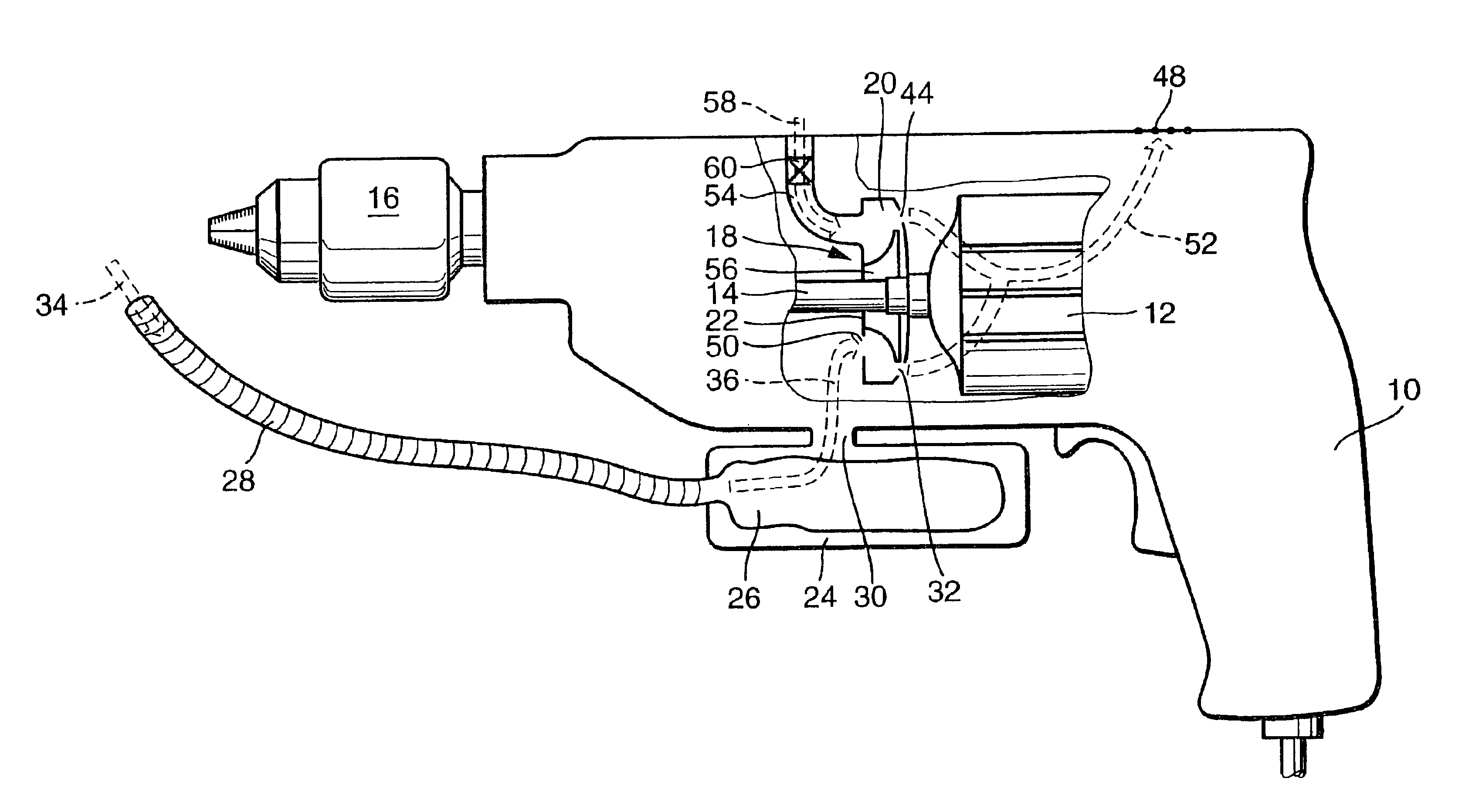 Hand tool comprising a dust suction device