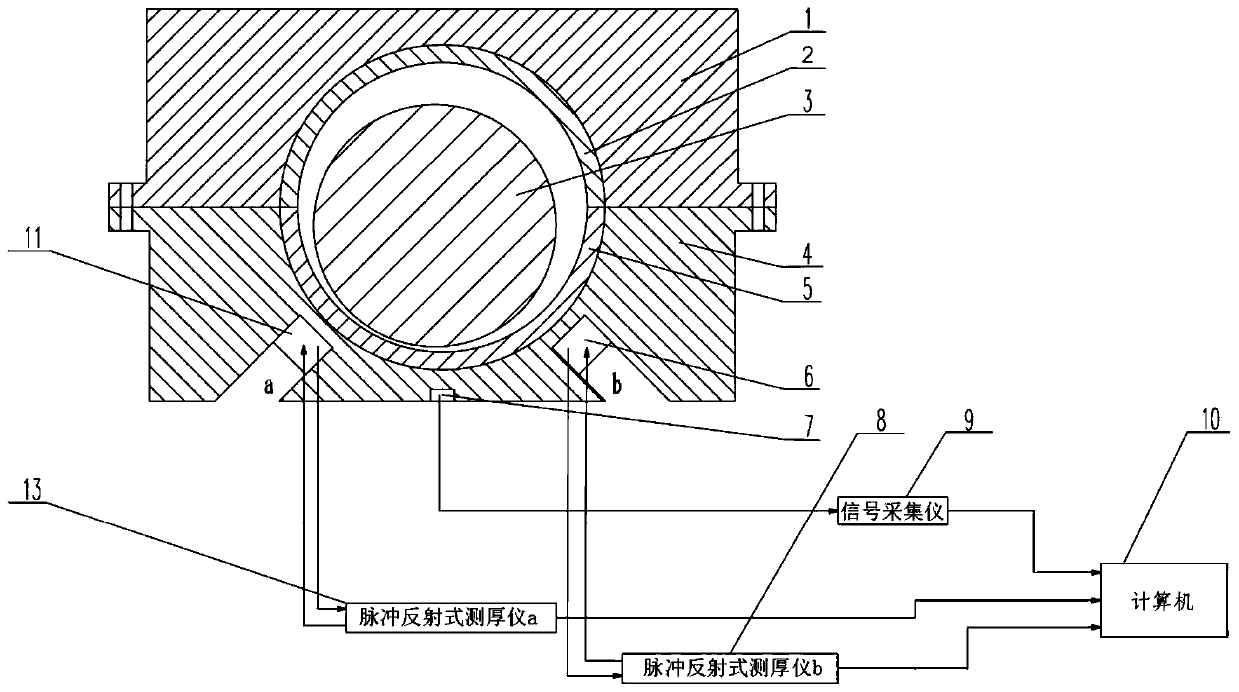 Lubricating wear state monitoring device and method for main bearing of diesel engine