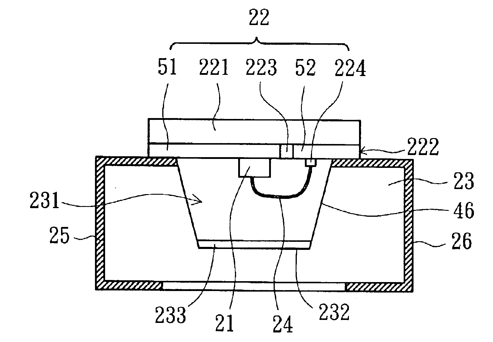 Optoelectronic device with reflective surface