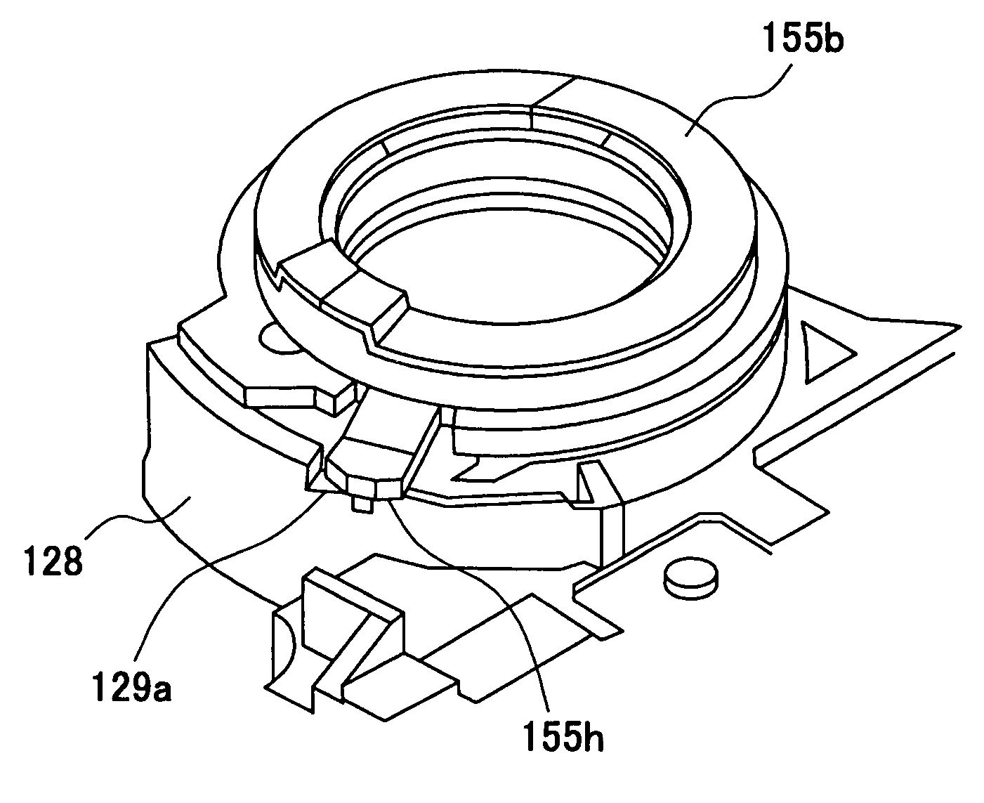 Electronic apparatus having shooting device and manual focus switch ring that is engaged with shooting device holder in housing