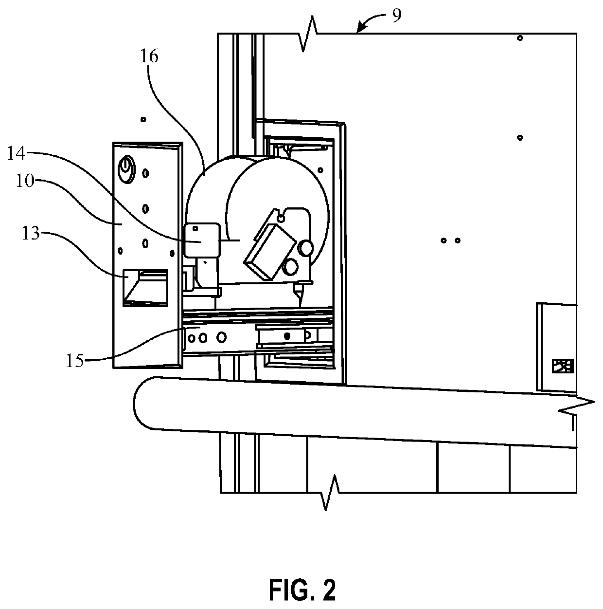 Cash machine for the management, insertion or withdrawal of valuables