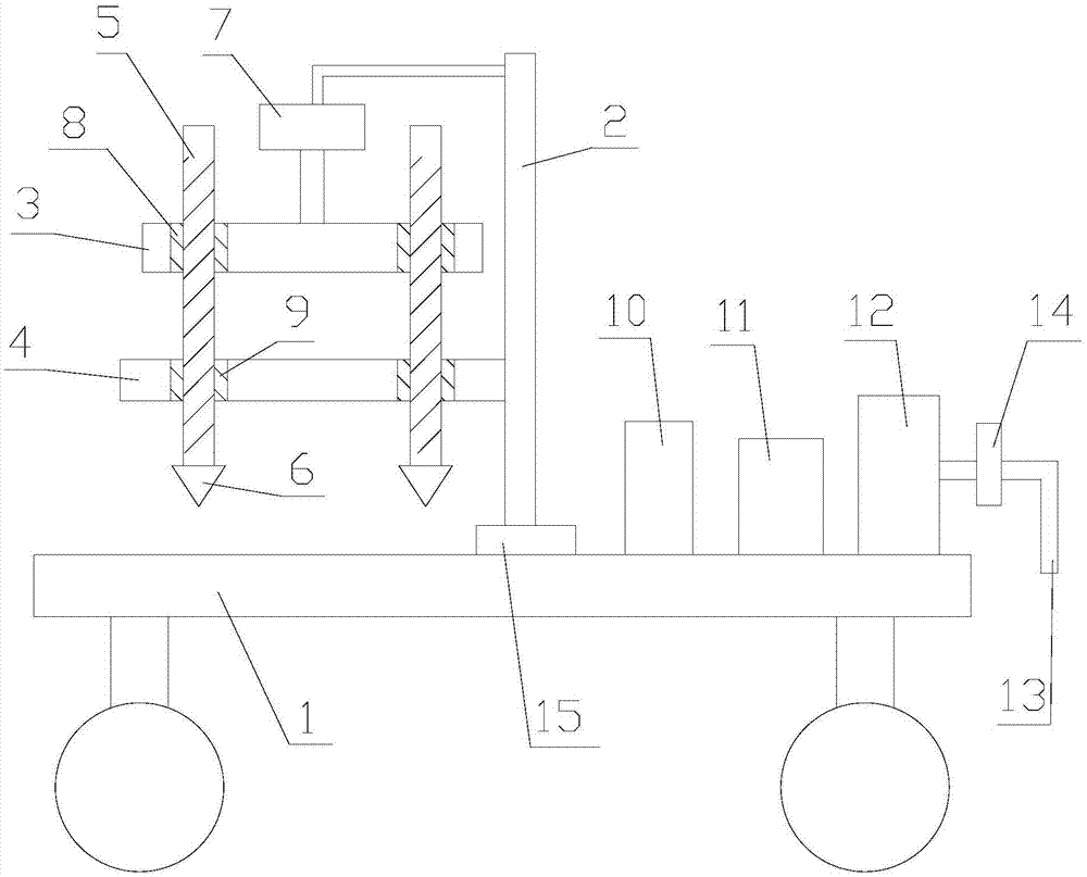 Rapid repairing device and method for diseases of roadbase