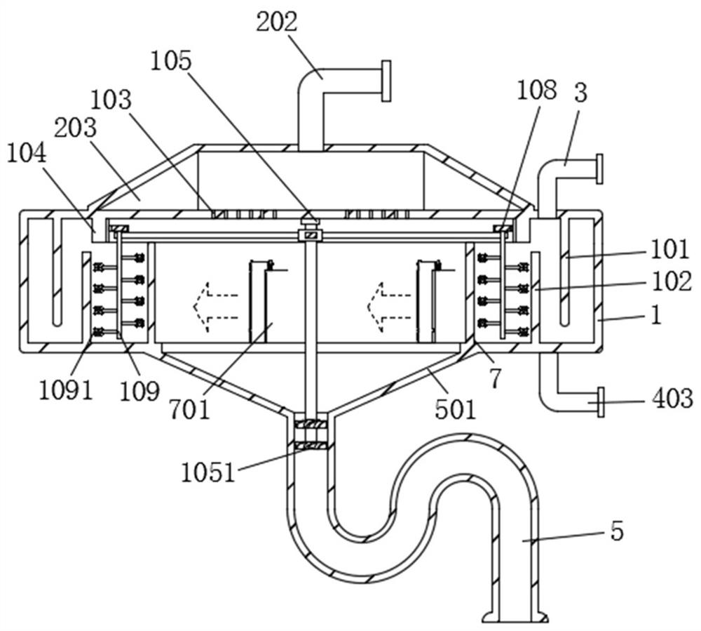 Collecting and washing treatment device for household water and operation method thereof